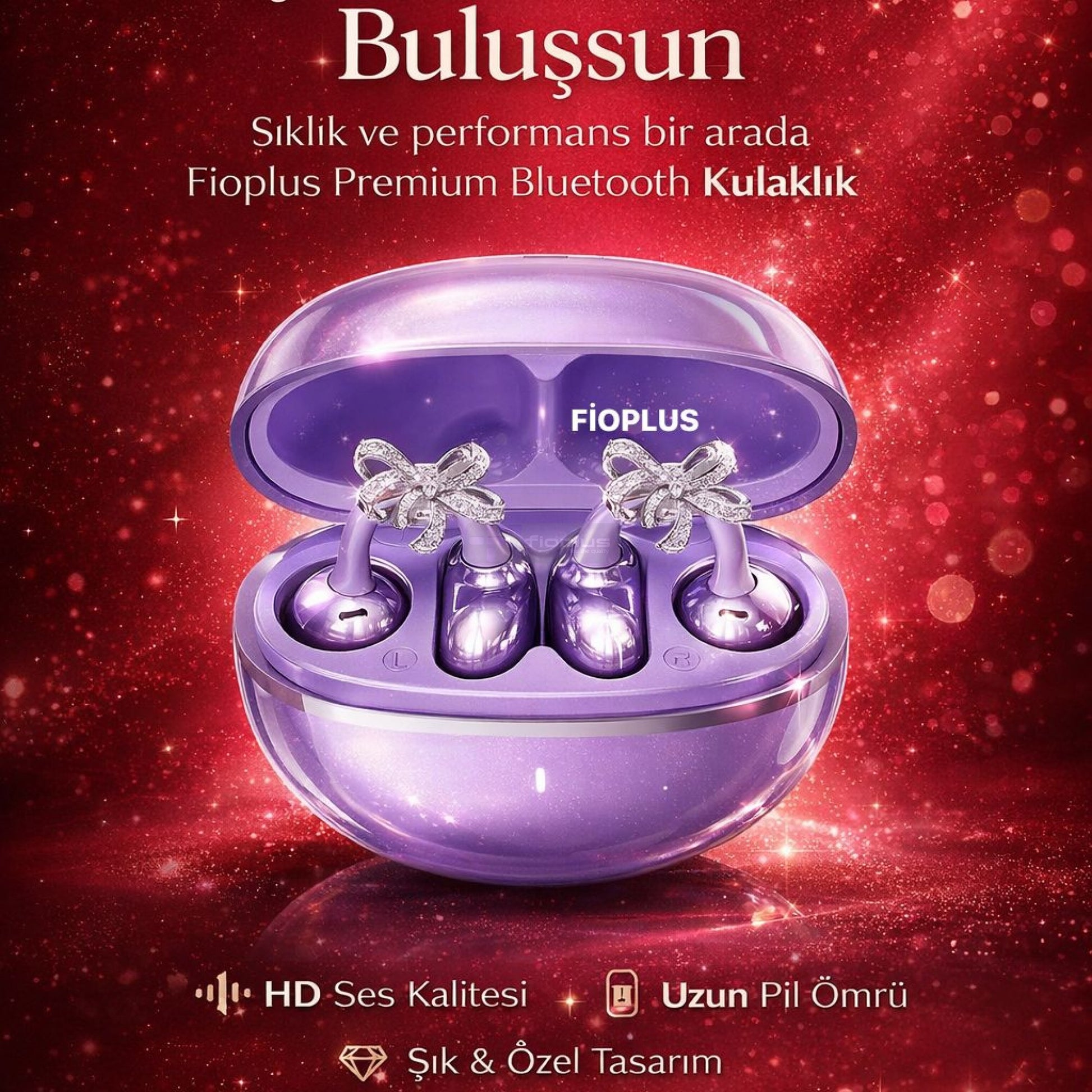 Fioplus FIO Y01 Ear-Clip Tasarımlı Taşlı Bluetooth Kulaklık