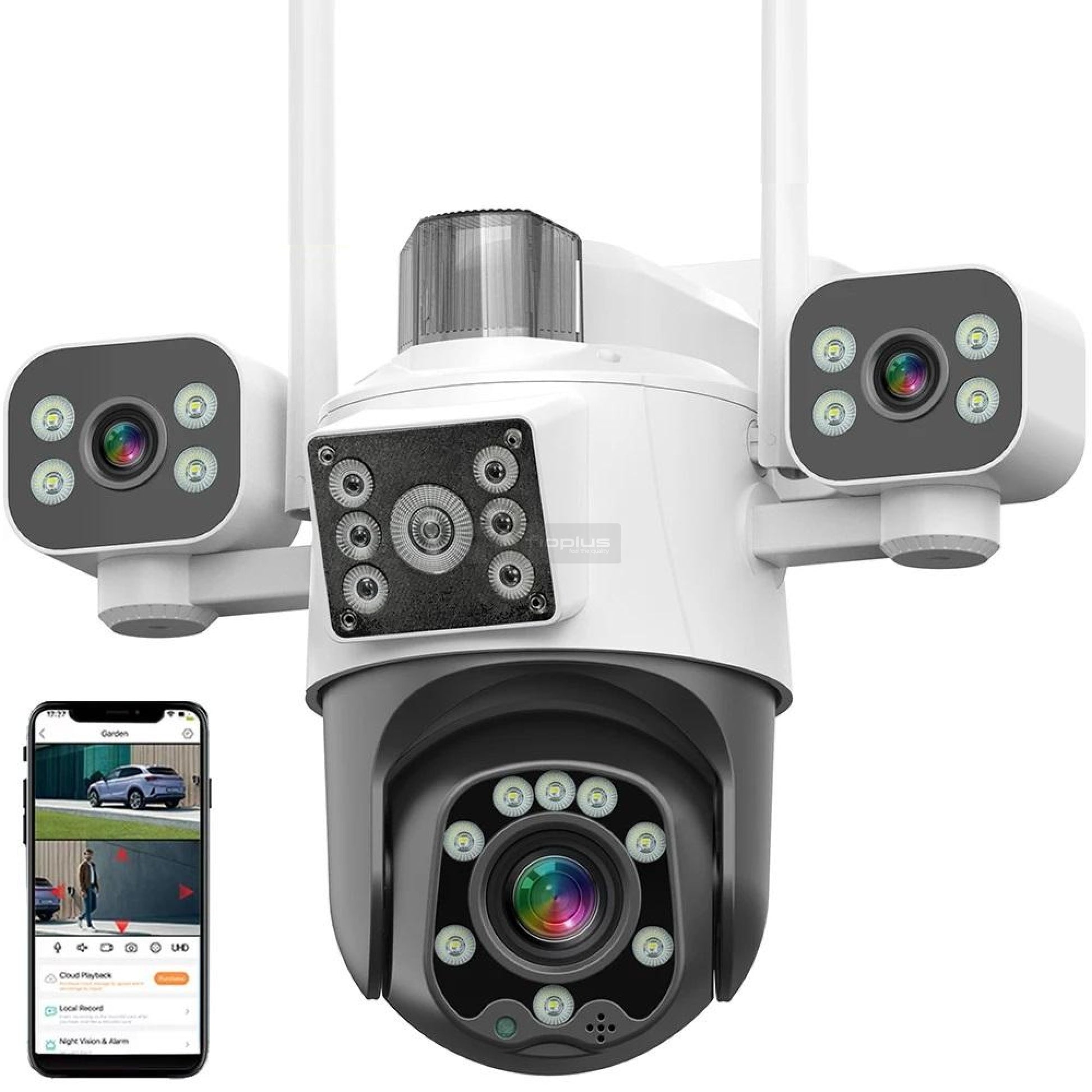 P2077 Dış Mekan HD Wi-Fi/4G Akıllı Güvenlik Kamerası – 4 Kamera Destekli, Hareket Sensörü