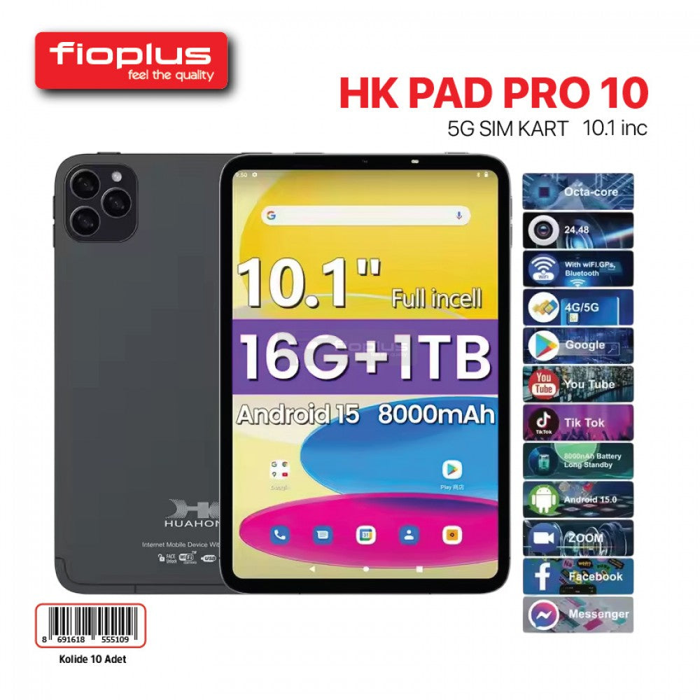 HK PAD PRO 10 5G Tablet 10.1'' Sim Kartlı