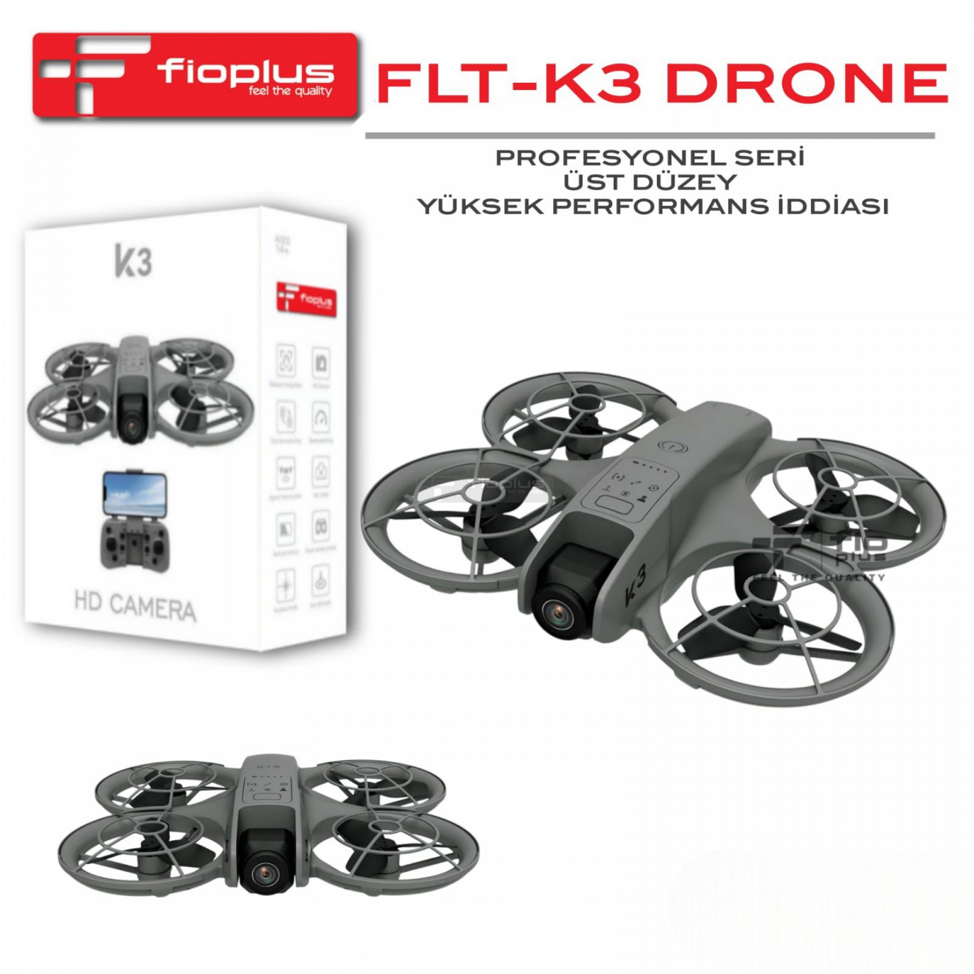 FİOPLUS FLT-K3 Profesyonel Seri HD Kameralı Drone