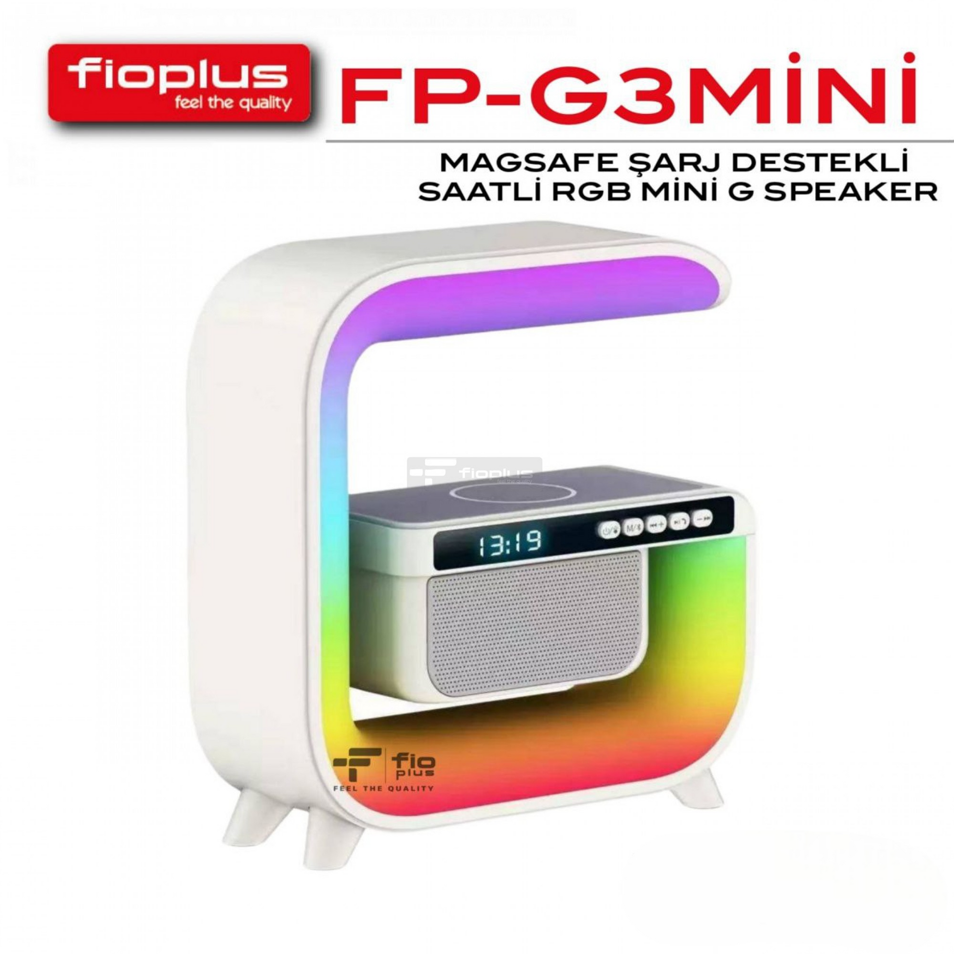 FiOPLUS G3 Mini – 15W RGB LED Işıklı, Kablosuz Şarj Destekli, Çok Fonksiyonlu Bluetooth