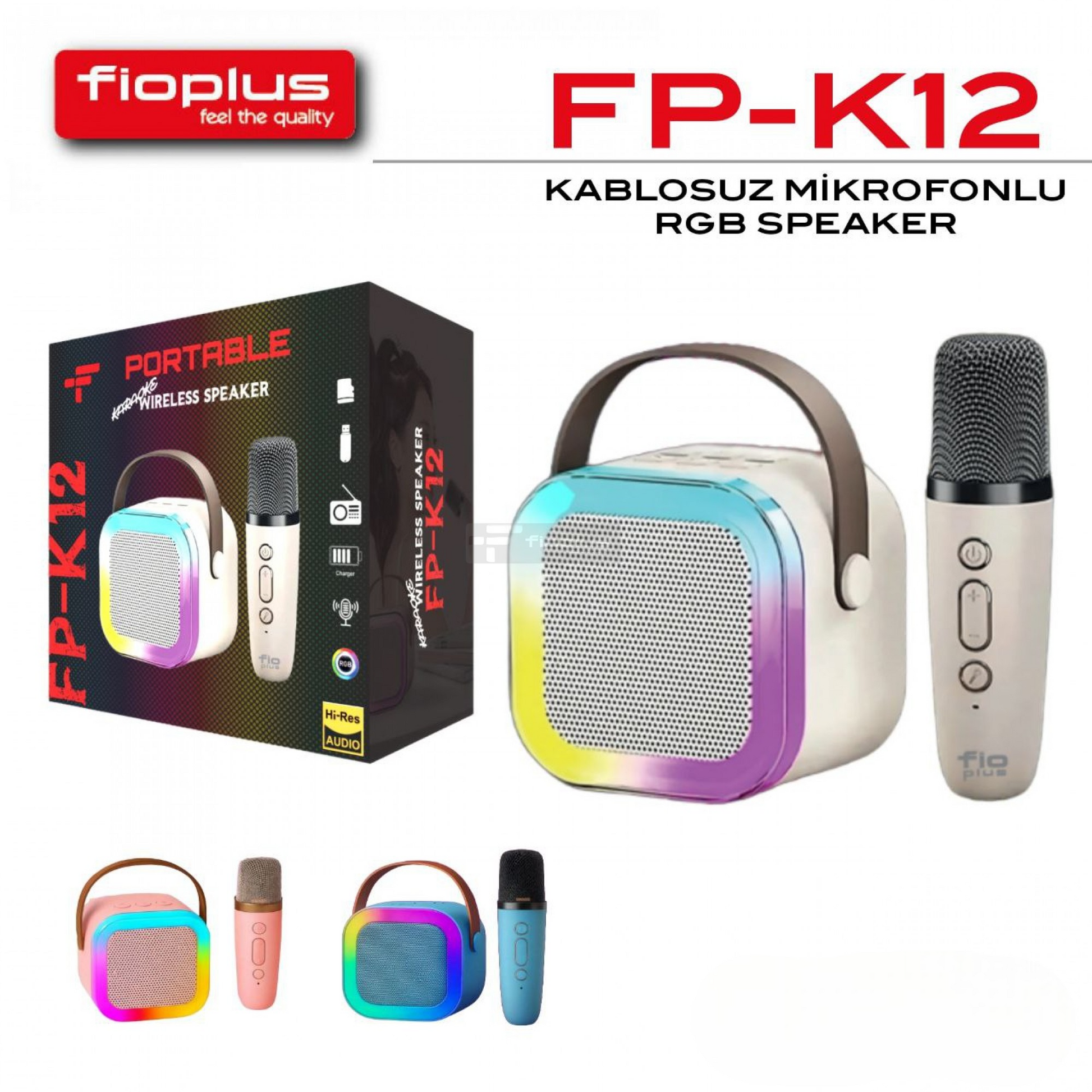 FiOPLUS FP-K12 Kablosuz Bluetooth Hoparlör – Yüksek Ses Kalitesi ve Taşınabilir Tasarım