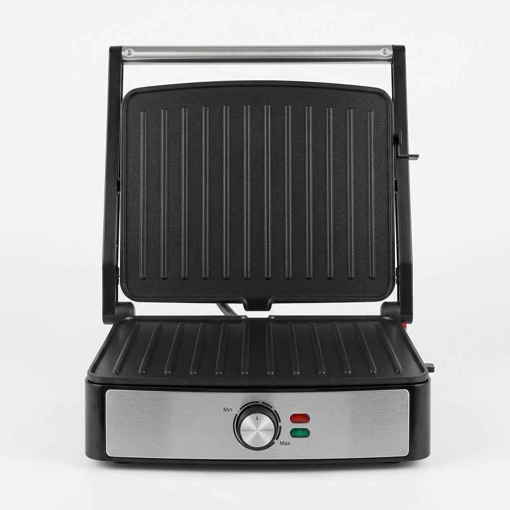 2200W Izgara & Tost Makinesi – Ayarlanabilir Isı, Geniş Plaka, 180° Açılabilir