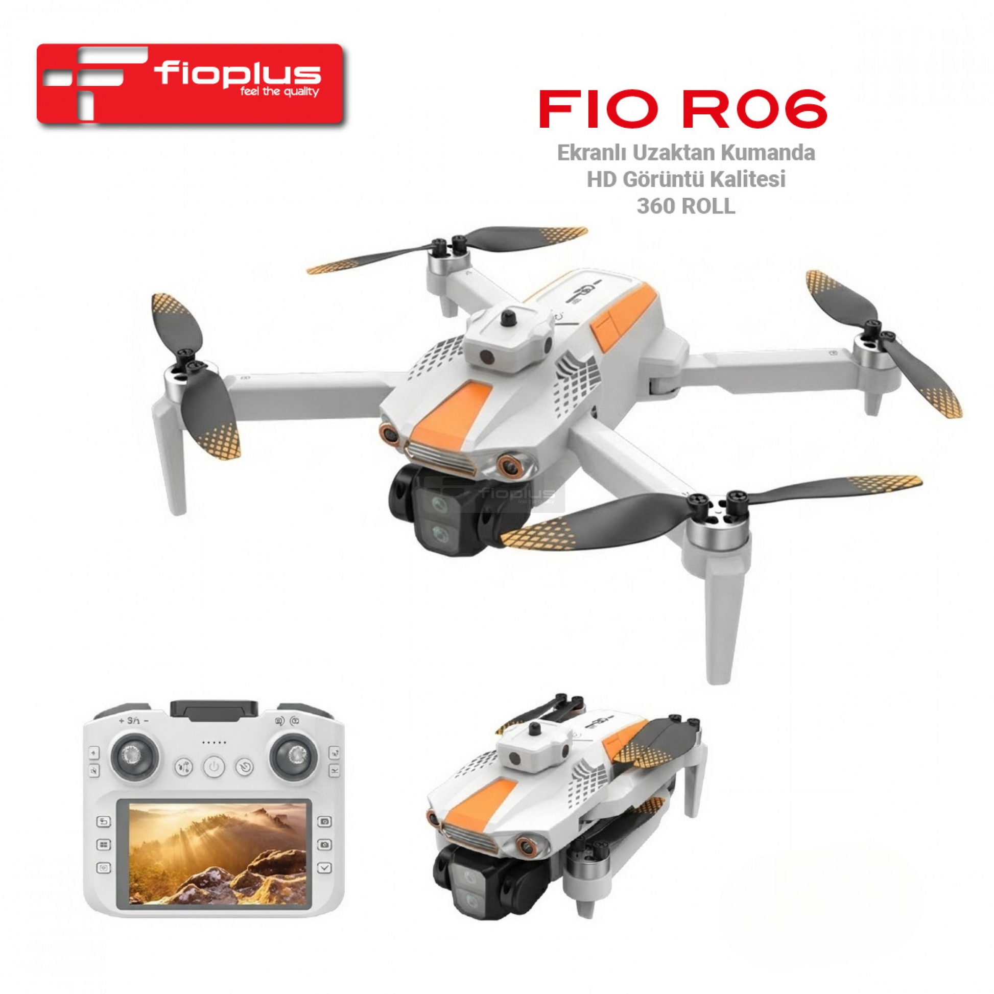 FIO R06 Ekranlı Uzaktan Kumandalı Profesyonel Katlanabilir Drone