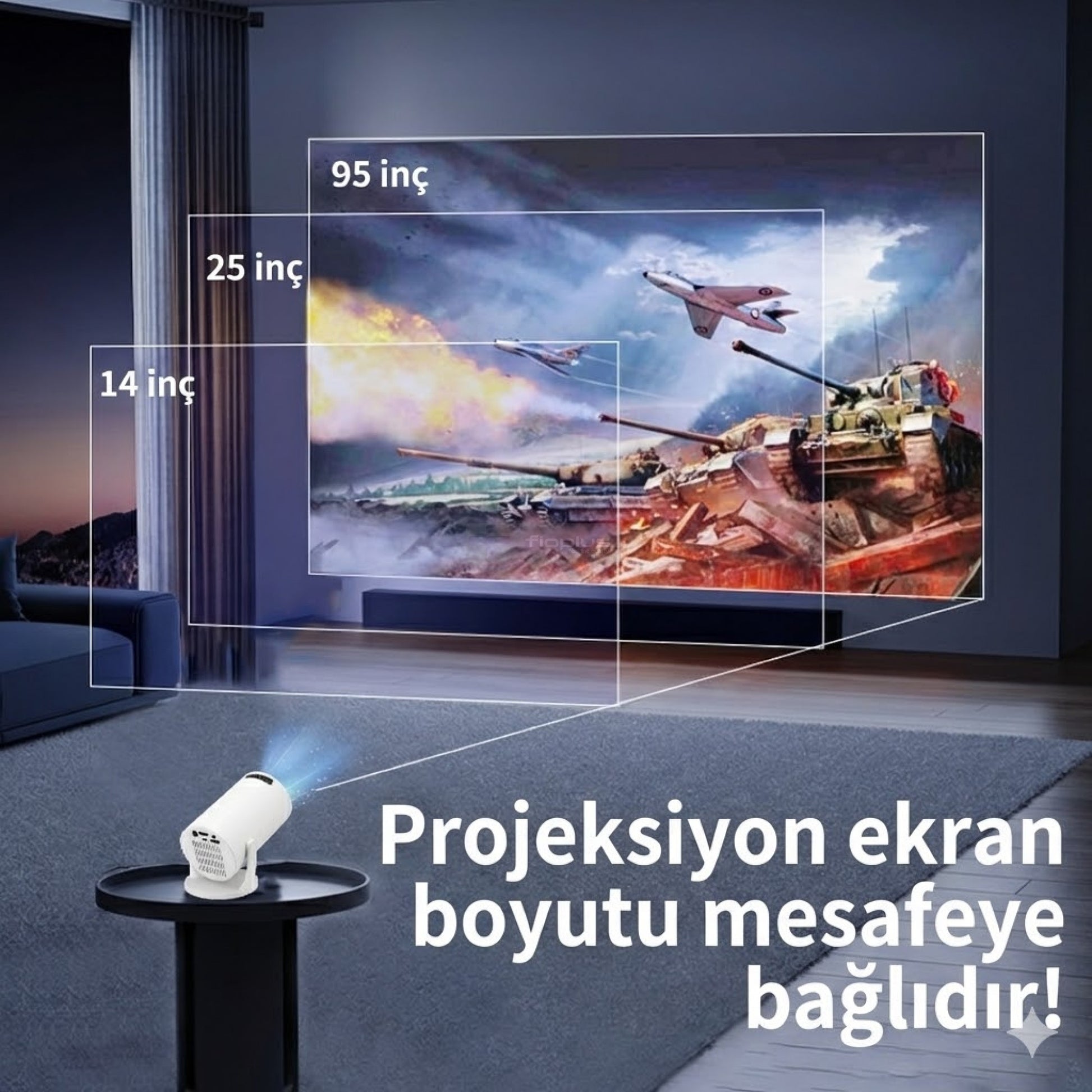 Fioplus FIO HY300 PRO 4K Destekli Android 11.0 Akıllı Projeksiyon