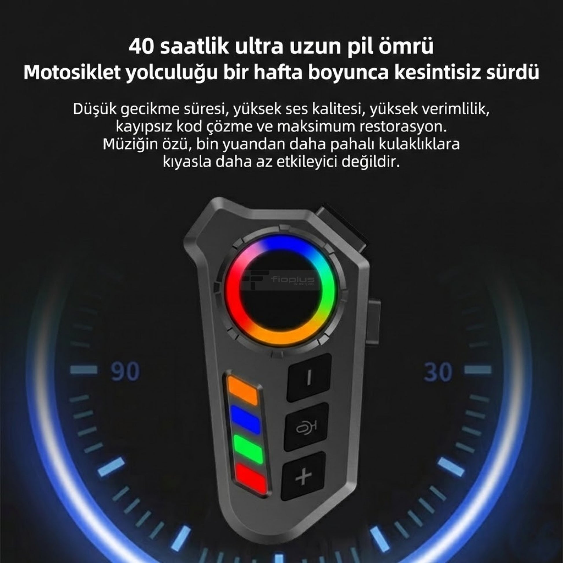 Fioplus FIO K06A 10 Kişilik Mesh Bağlantılı Motosiklet İnterkomu